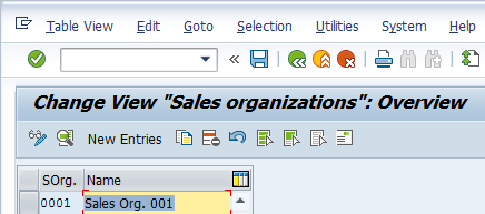 Define Sales Organization - Existing Sales Organizations