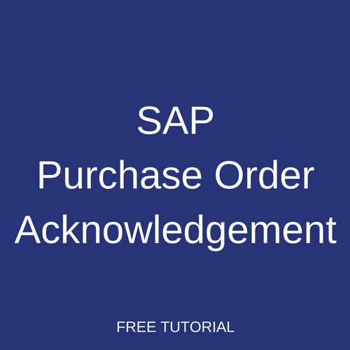 SAP Purchase Order Acknowledgement
